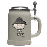 Da Oid Sinzer Goaßlschnoizer Bierkrug 500ml Grau mit Deckel Hocheck Front